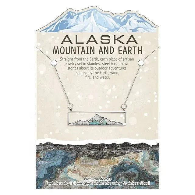 Lauren-Spencer Turquoise White Howlite Mountain Necklace
