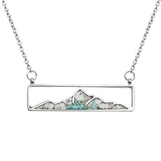 Lauren-Spencer Turquoise White Howlite Mountain Necklace